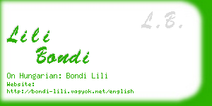 lili bondi business card